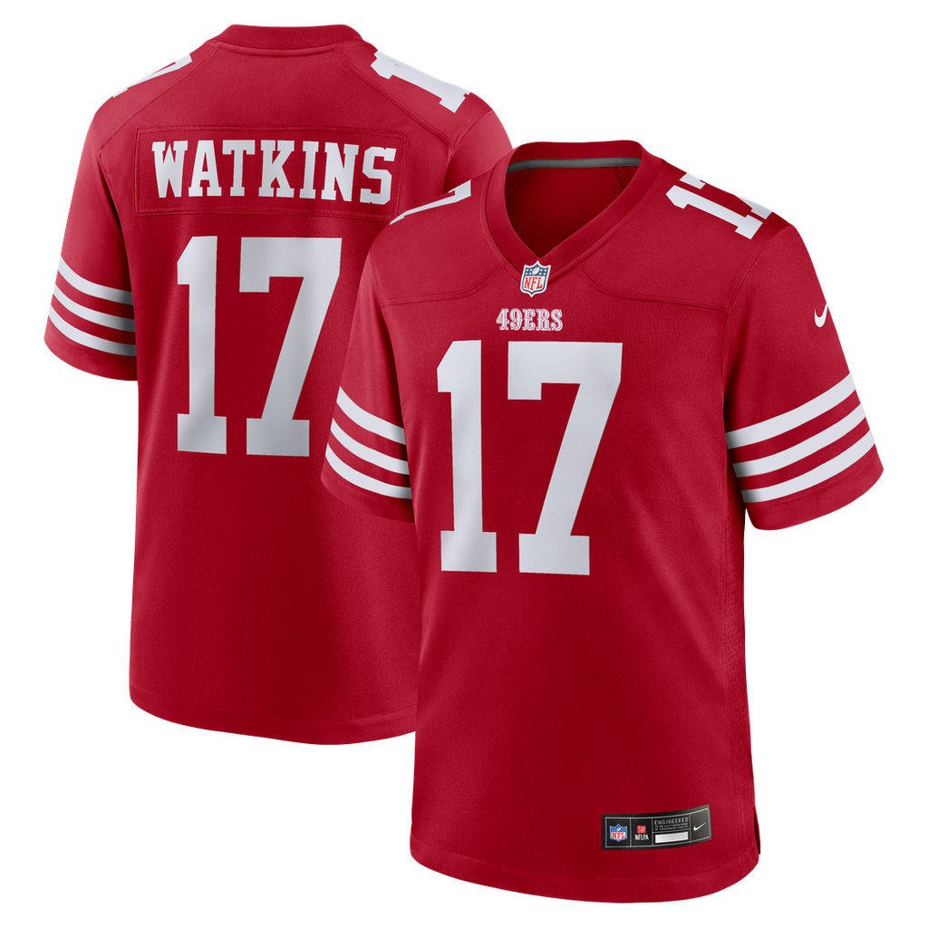 Jordan Watkins San Francisco 49ers Nike Team Game Jersey - Scarlet Official NFL Team Apparel Football Fan Gear
