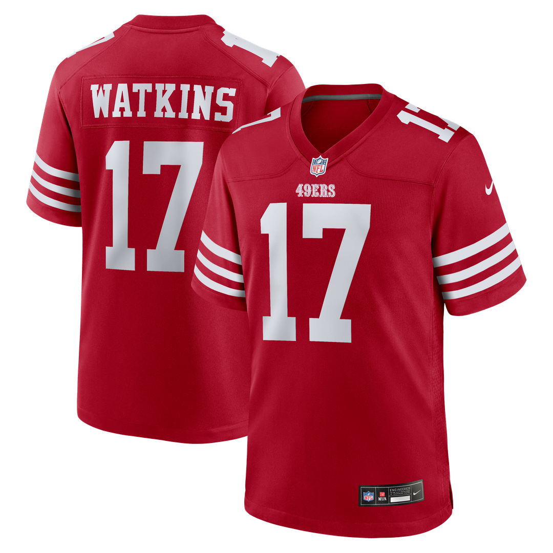 Jordan Watkins San Francisco 49ers Nike Team Game Jersey - Scarlet Official NFL Team Apparel Football Fan Gear