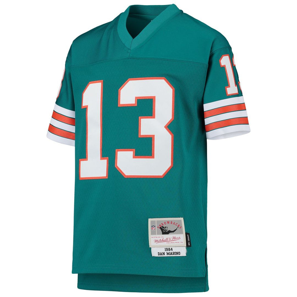 Dan Marino Miami Dolphins Mitchell & Ness Youth 1984 Legacy Retired Player Jersey - Aqua Official NFL Team Apparel Football Fan Gear