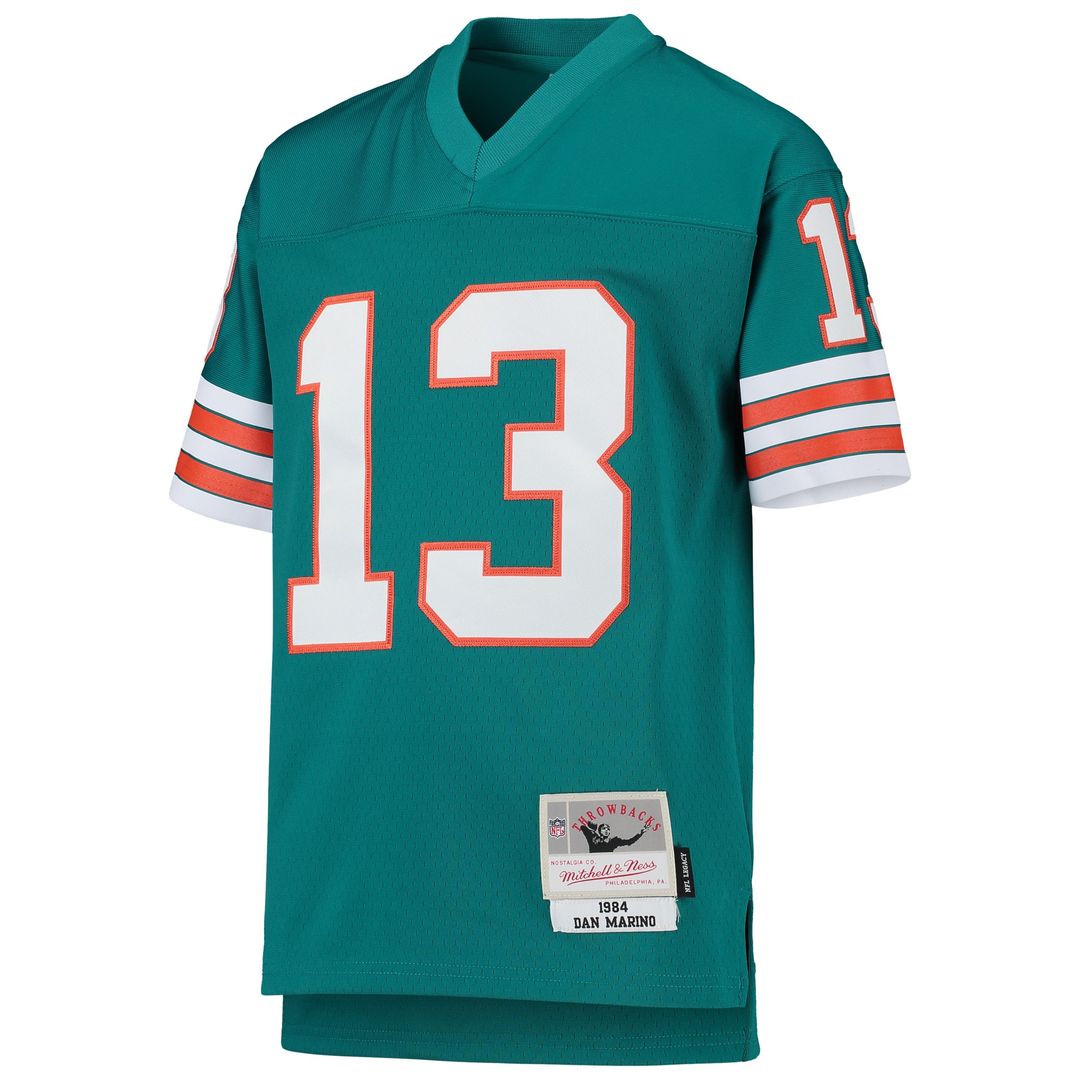 Dan Marino Miami Dolphins Mitchell & Ness Youth 1984 Legacy Retired Player Jersey - Aqua Official NFL Team Apparel Football Fan Gear