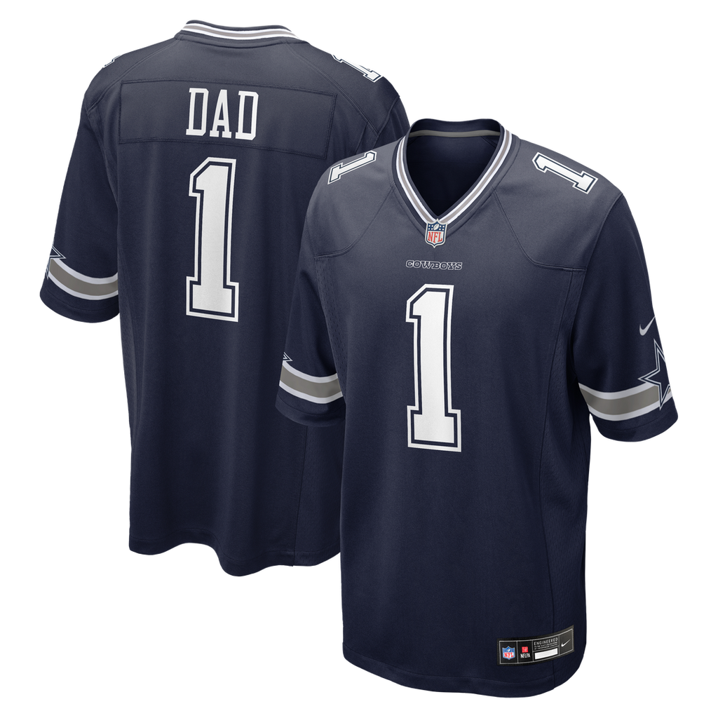 Number 1 Dad Dallas Cowboys Nike Game Jersey - Navy Official NFL Team Apparel Football Fan Gear