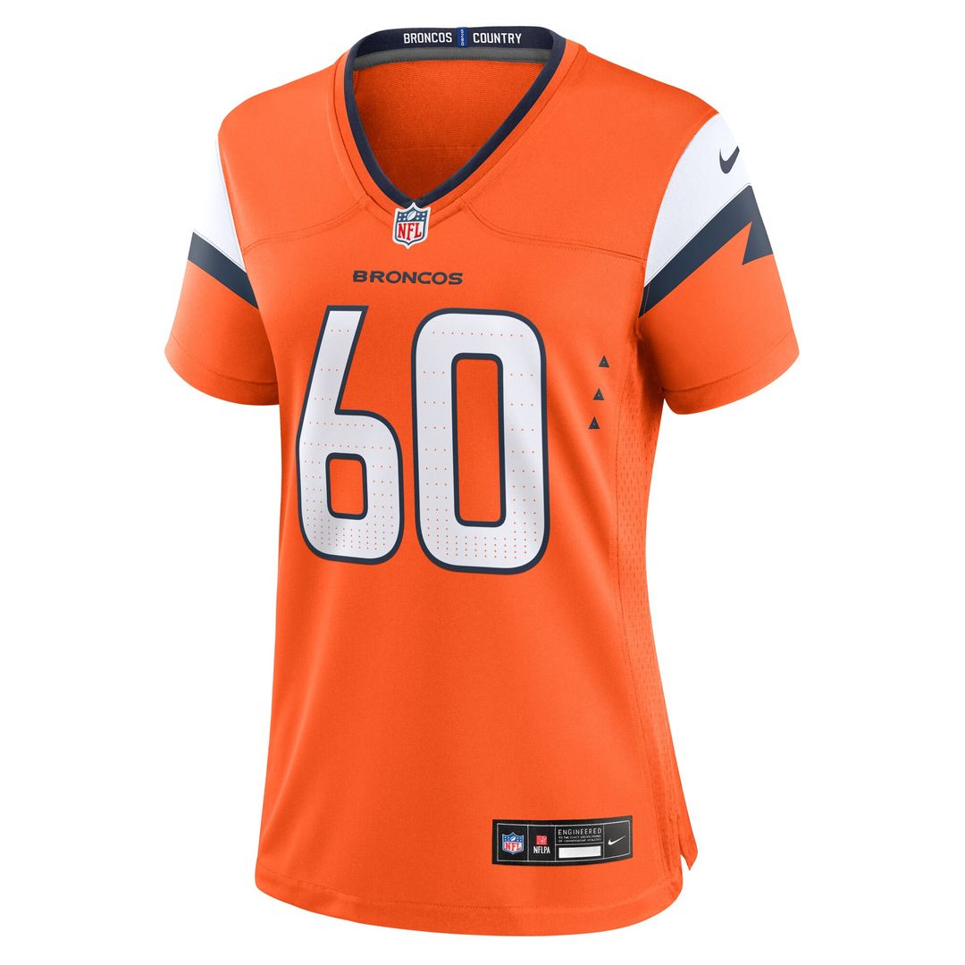 Luke Wattenberg Denver Broncos Nike Women's Team Game Jersey - Orange Official NFL Team Apparel Football Fan Gear