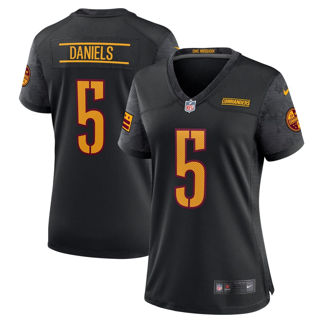 Jayden Daniels Washington Commanders Nike Women's Alternate Game Player Jersey - Black Official NFL Team Apparel Football Fan Gear
