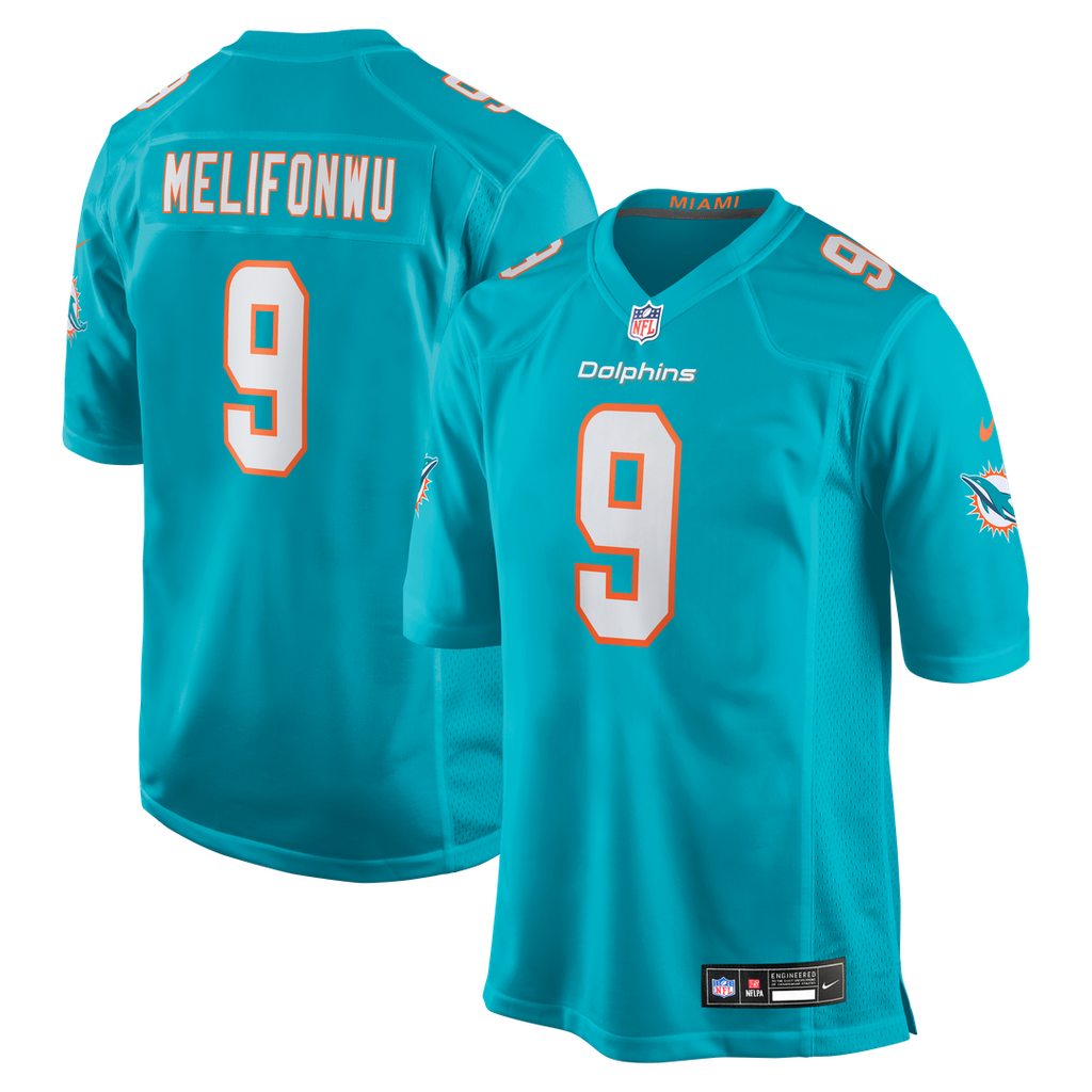 Ifeatu Melifonwu Miami Dolphins Nike Team Game Jersey - Aqua Official NFL Team Apparel Football Fan Gear