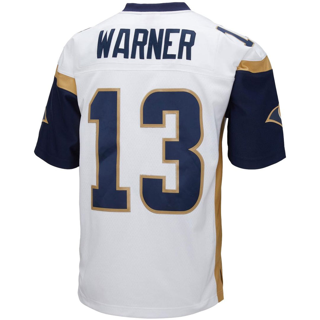 Kurt Warner Los Angeles Rams Mitchell & Ness Big & Tall 2001 Retired Player Replica Jersey - White Official NFL Team Apparel Football Fan Gear