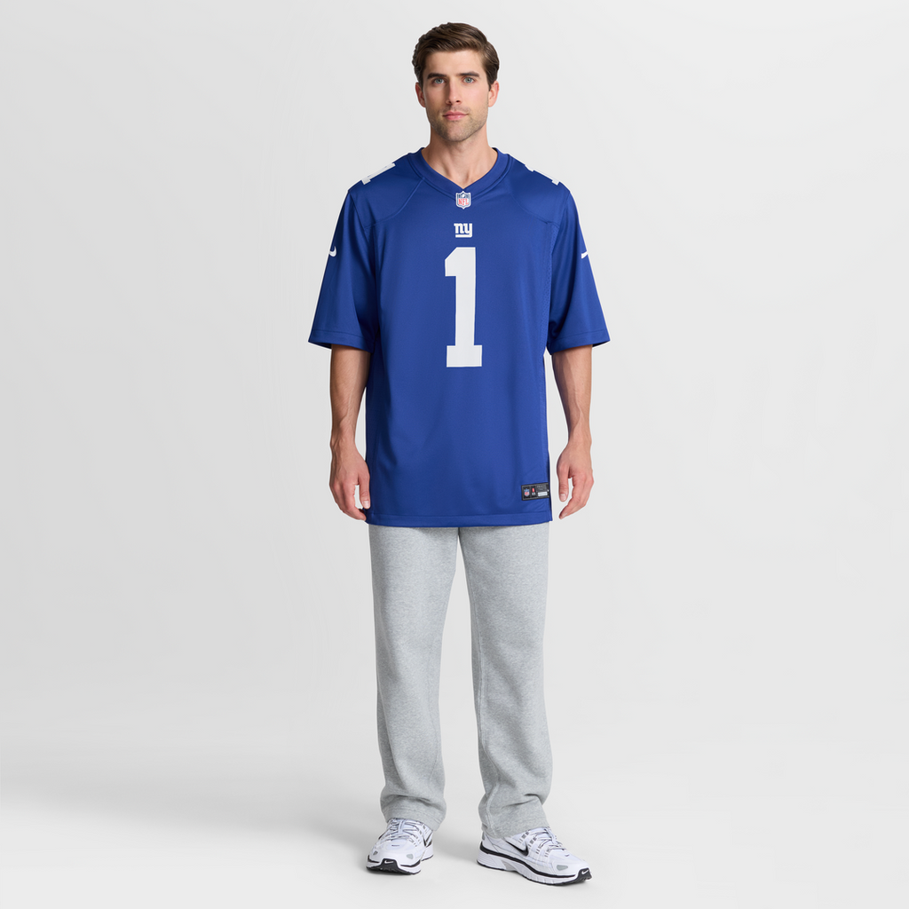 Malik Nabers New York Giants Nike Player Game Jersey - Royal Official NFL Team Apparel Football Fan Gear