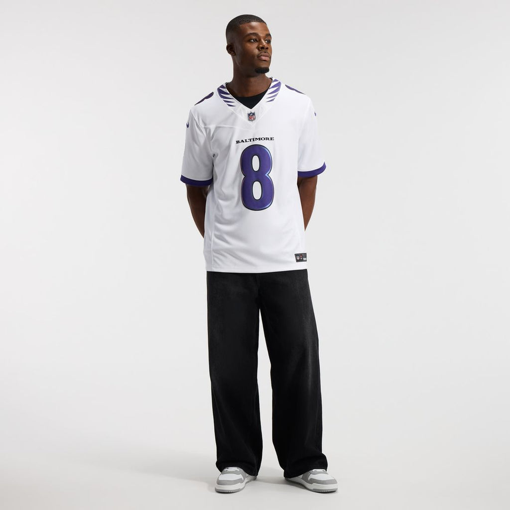 Lamar Jackson Baltimore Ravens Nike Vapor F.U.S.E. Stitched Limited Jersey - White Official NFL Team Apparel Football Fan Gear