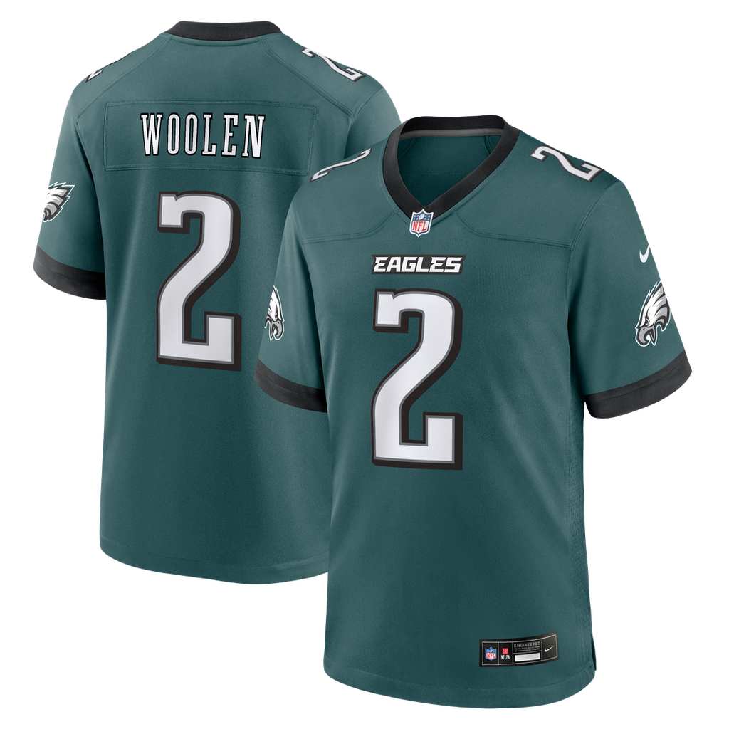 Tariq Woolen Philadelphia Eagles Nike Team Game Jersey - Midnight Green Official NFL Team Apparel Football Fan Gear