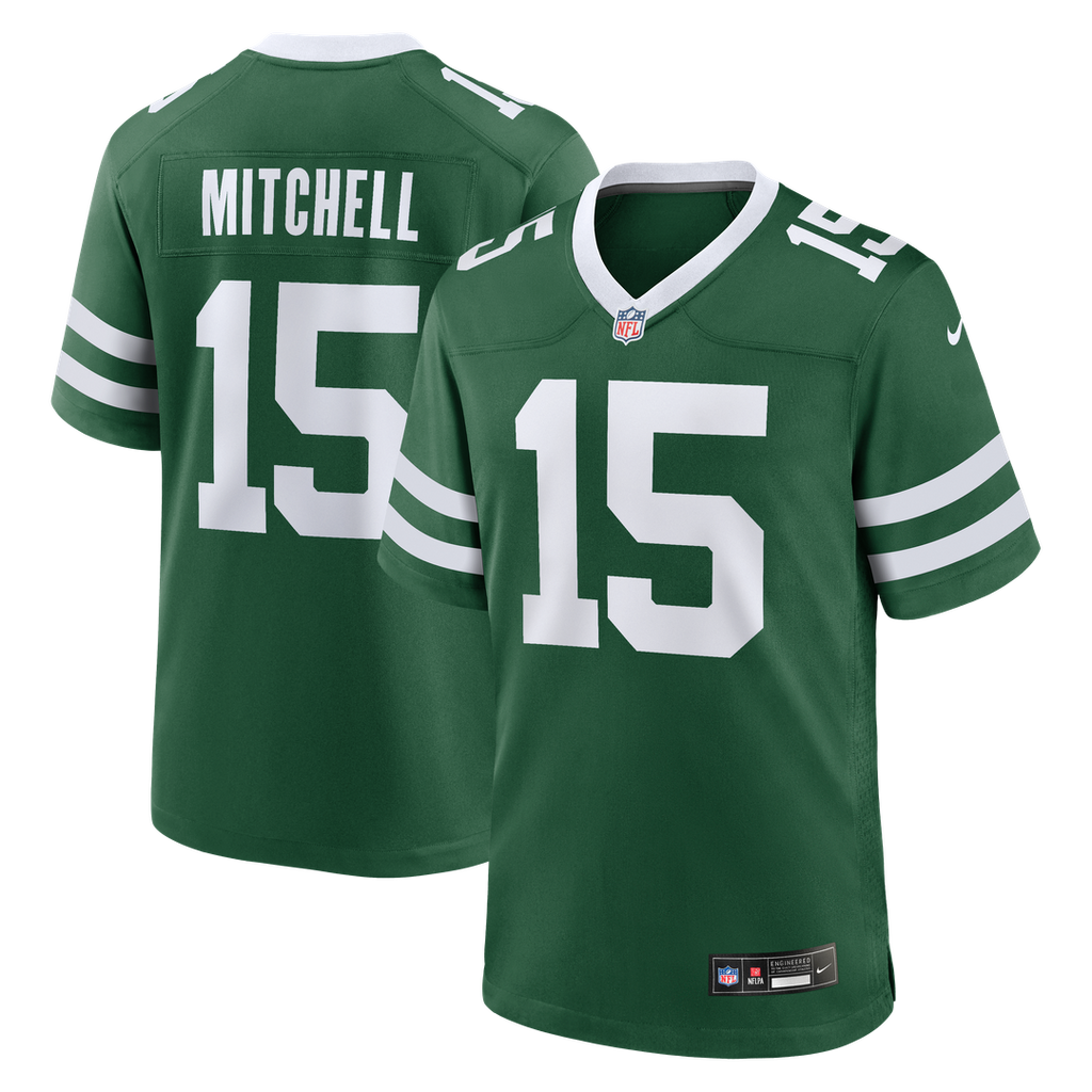 Adonai Mitchell New York Jets Nike Team Game Jersey - Legacy Green Official NFL Team Apparel Football Fan Gear