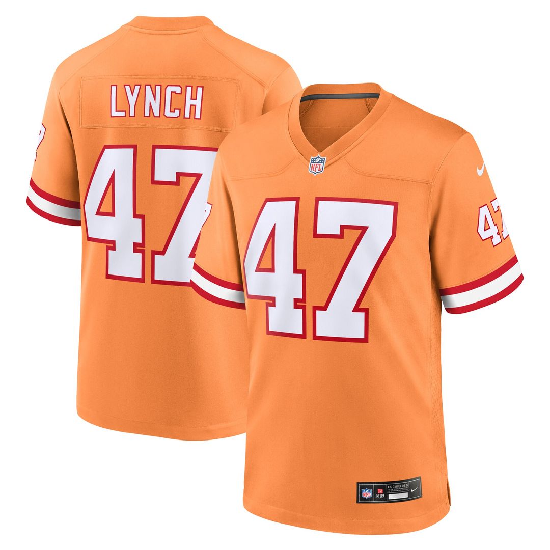 John Lynch Tampa Bay Buccaneers Nike Throwback Game Jersey - Orange Official NFL Team Apparel Football Fan Gear