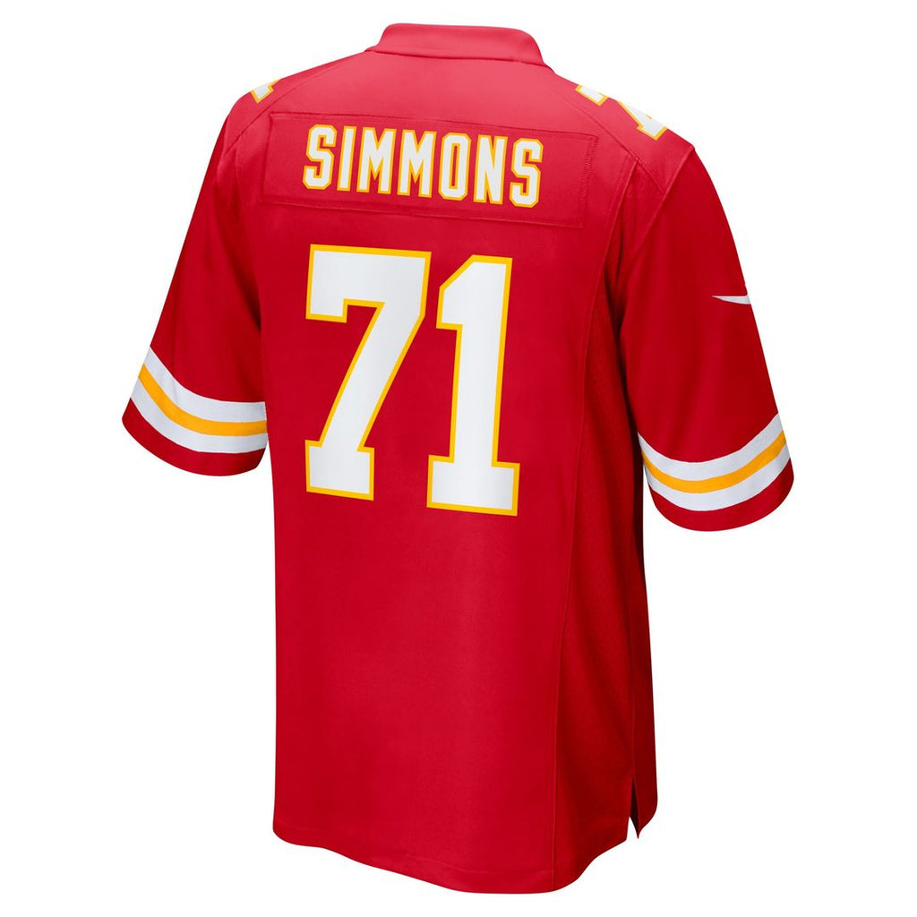 Josh Simmons Kansas City Chiefs Nike Team Game Jersey - Red Official NFL Team Apparel Football Fan Gear