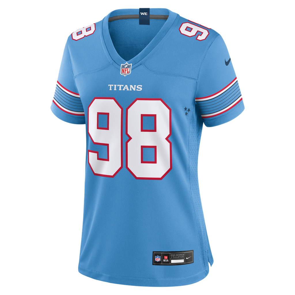 Jeffery Simmons Tennessee Titans Nike Women's Game Jersey - Light Blue Official NFL Team Apparel Football Fan Gear