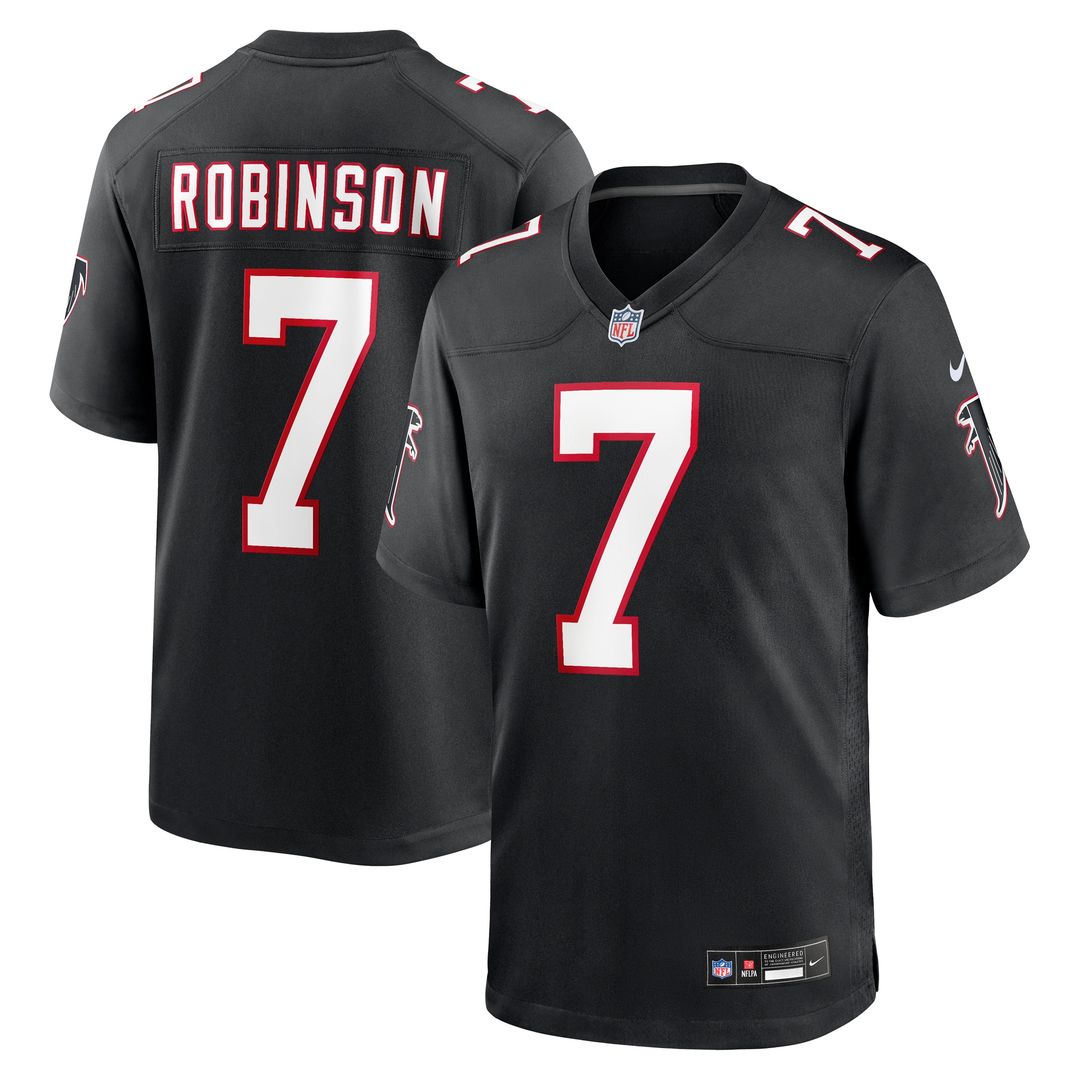 Bijan Robinson Atlanta Falcons Nike Throwback Game Jersey - Black Official NFL Team Apparel Football Fan Gear