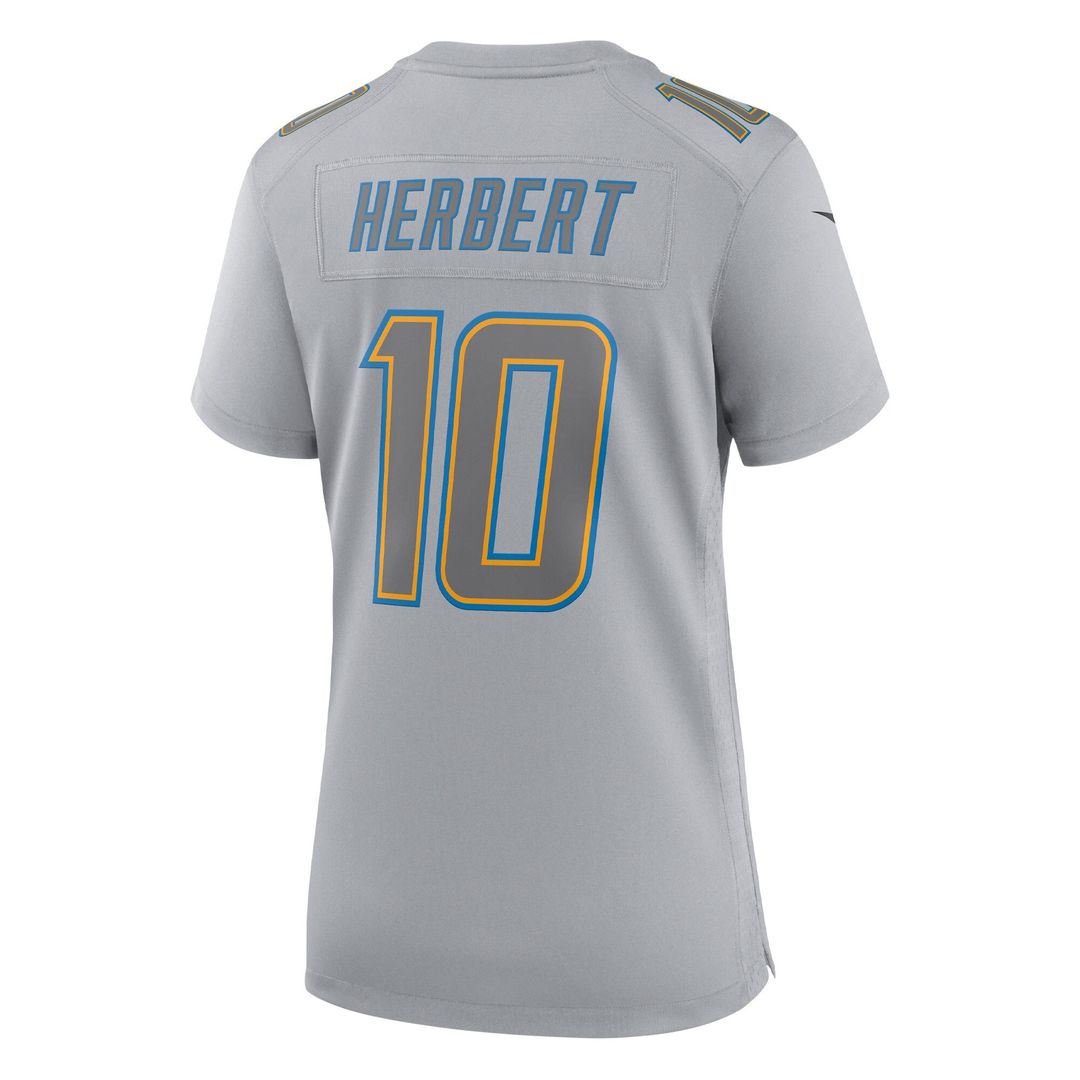 Justin Herbert Los Angeles Chargers Nike Women's Atmosphere Fashion Game Jersey - Gray Official NFL Team Apparel Football Fan Gear