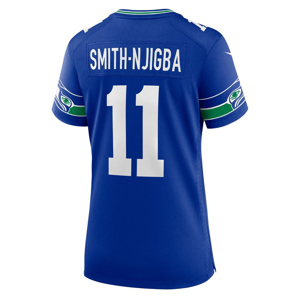 Jaxon Smith-Njigba Seattle Seahawks Nike Women's Throwback Player Game Jersey - Royal Official NFL Team Apparel Football Fan Gear
