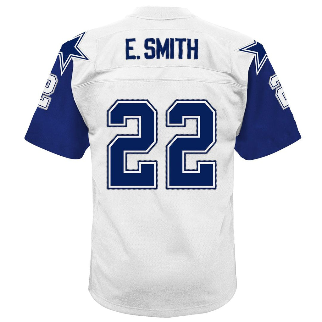 Emmitt Smith Dallas Cowboys Mitchell & Ness Youth 1994 Alternate Legacy Jersey - White Official NFL Team Apparel Football Fan Gear