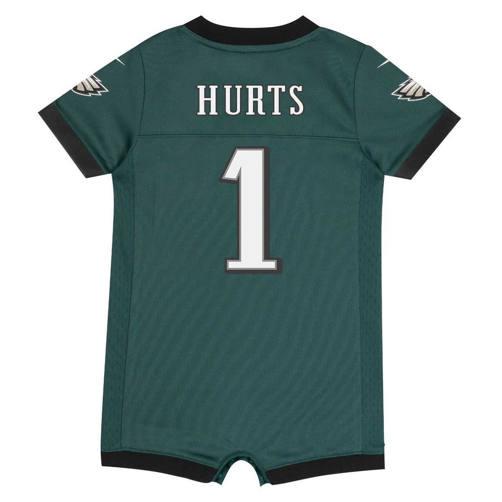 Jalen Hurts Philadelphia Eagles Nike Newborn & Infant Game Romper Jersey - Midnight Green Official NFL Team Apparel Football Fan Gear