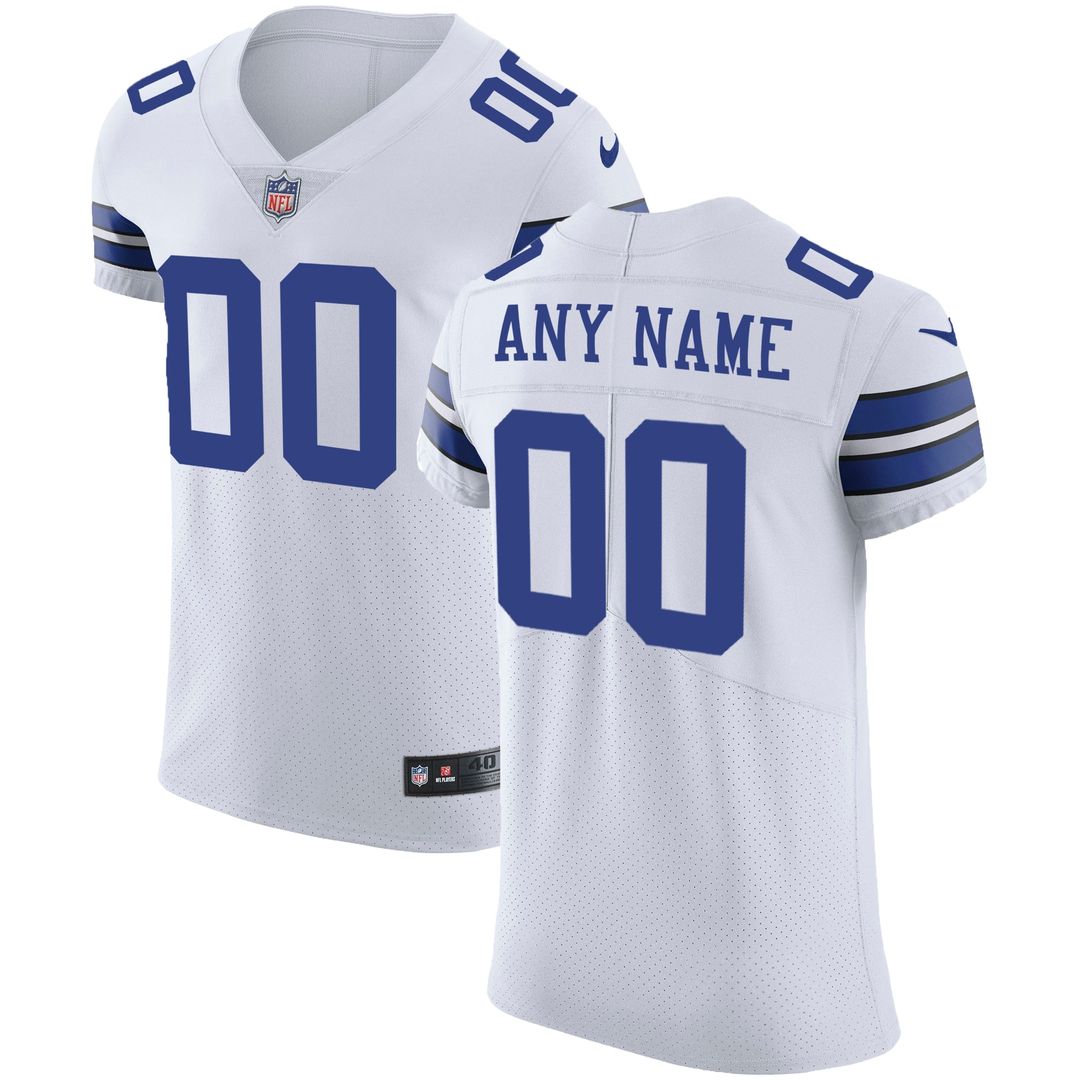 Dallas Cowboys Nike Vapor Untouchable Custom Elite Jersey - White Official NFL Team Apparel Football Fan Gear