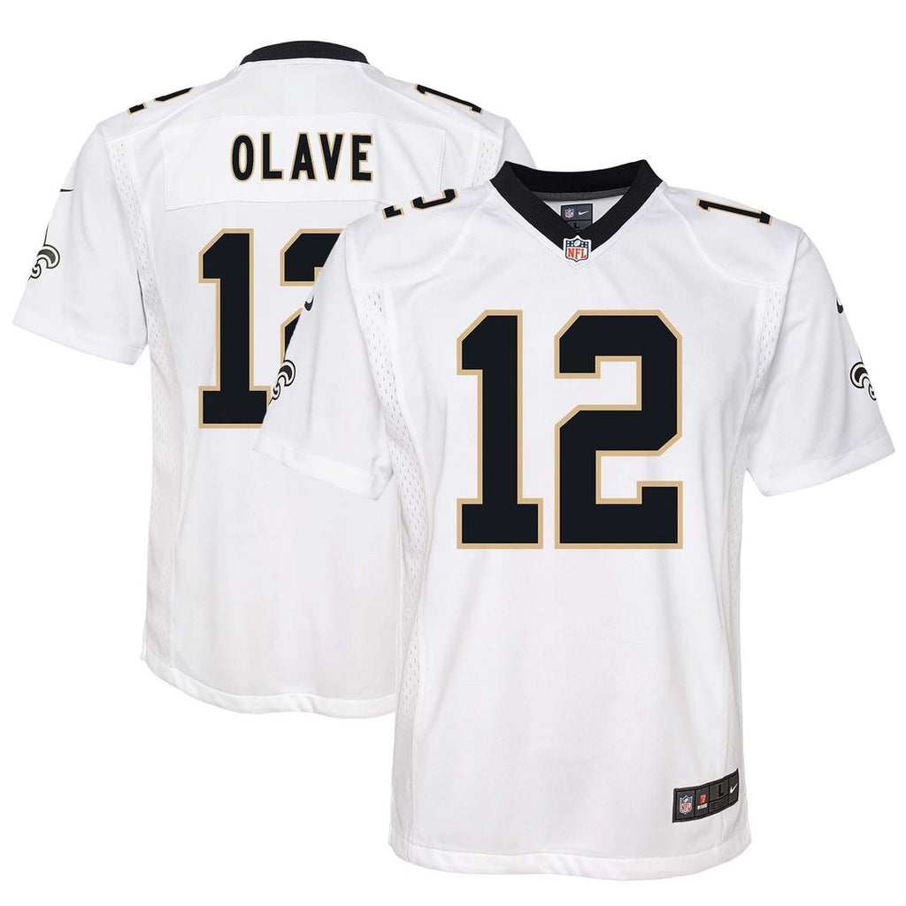 Chris Olave New Orleans Saints Nike Youth Game Jersey - White Official NFL Team Apparel Football Fan Gear