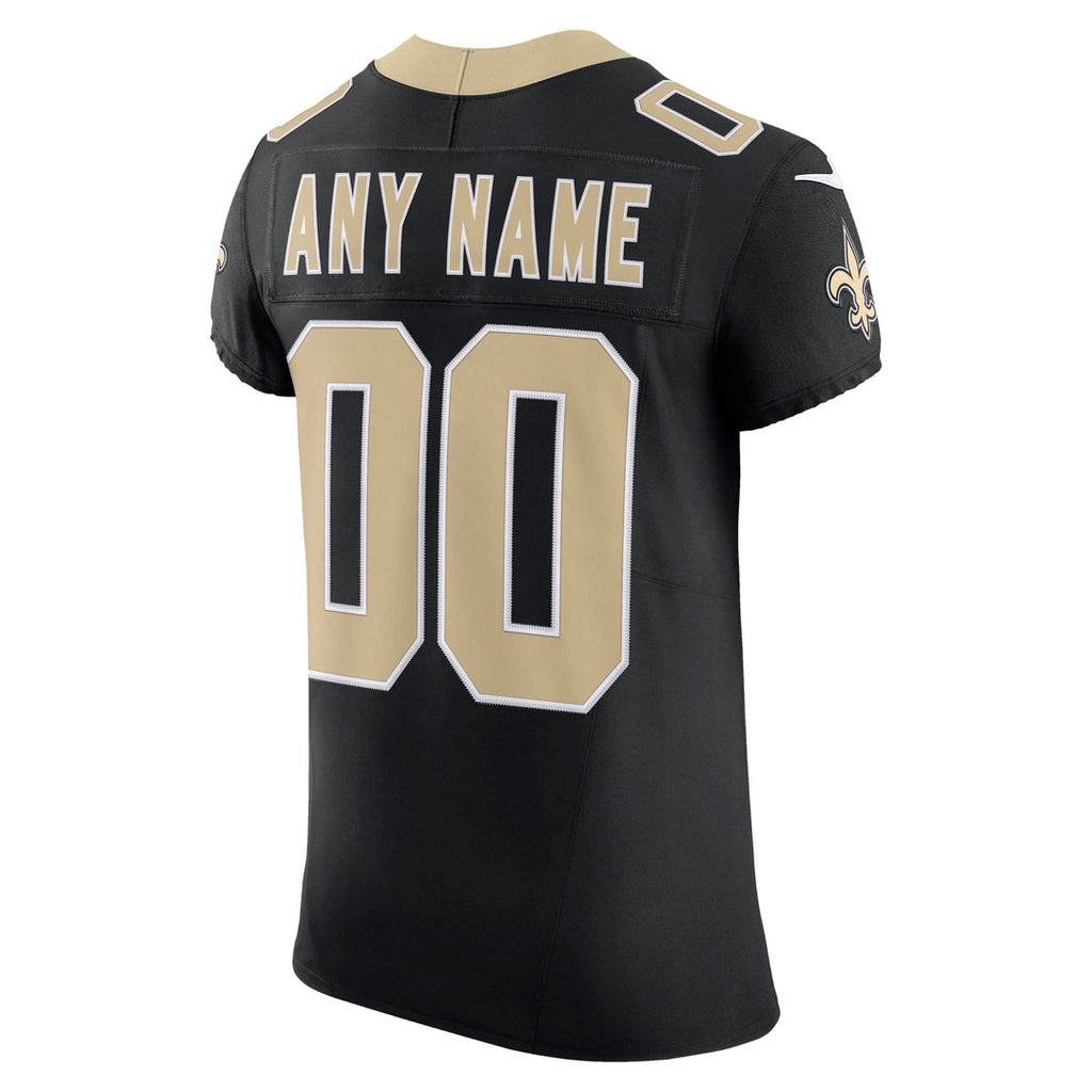 New Orleans Saints Nike Vapor F.U.S.E. Elite Custom Jersey - Black Official NFL Team Apparel Football Fan Gear