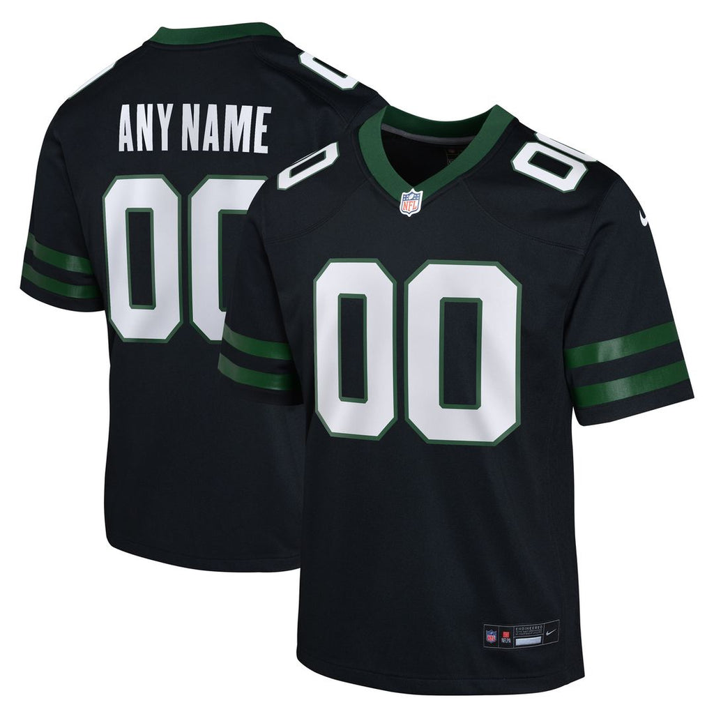 New York Jets Nike Youth Alternate Custom Game Jersey - Black Official NFL Team Apparel Football Fan Gear