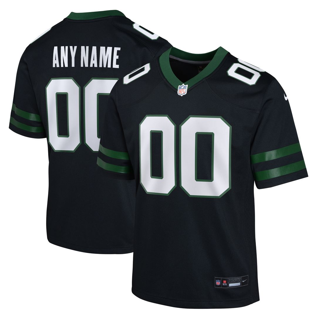 New York Jets Nike Youth Alternate Custom Game Jersey - Black Official NFL Team Apparel Football Fan Gear