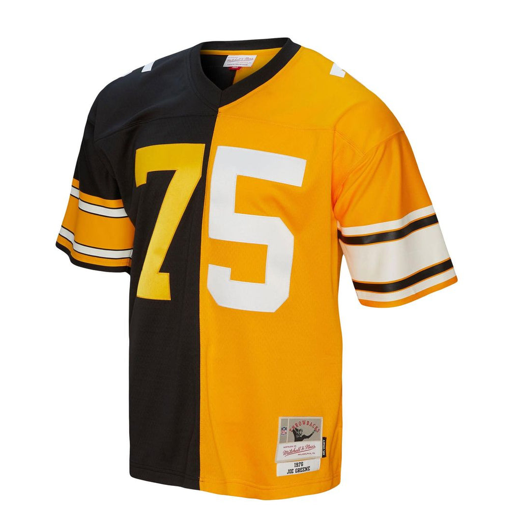 Joe Greene Pittsburgh Steelers Mitchell & Ness 1976 Split Legacy Replica Jersey - Black/Gold Official NFL Team Apparel Football Fan Gear