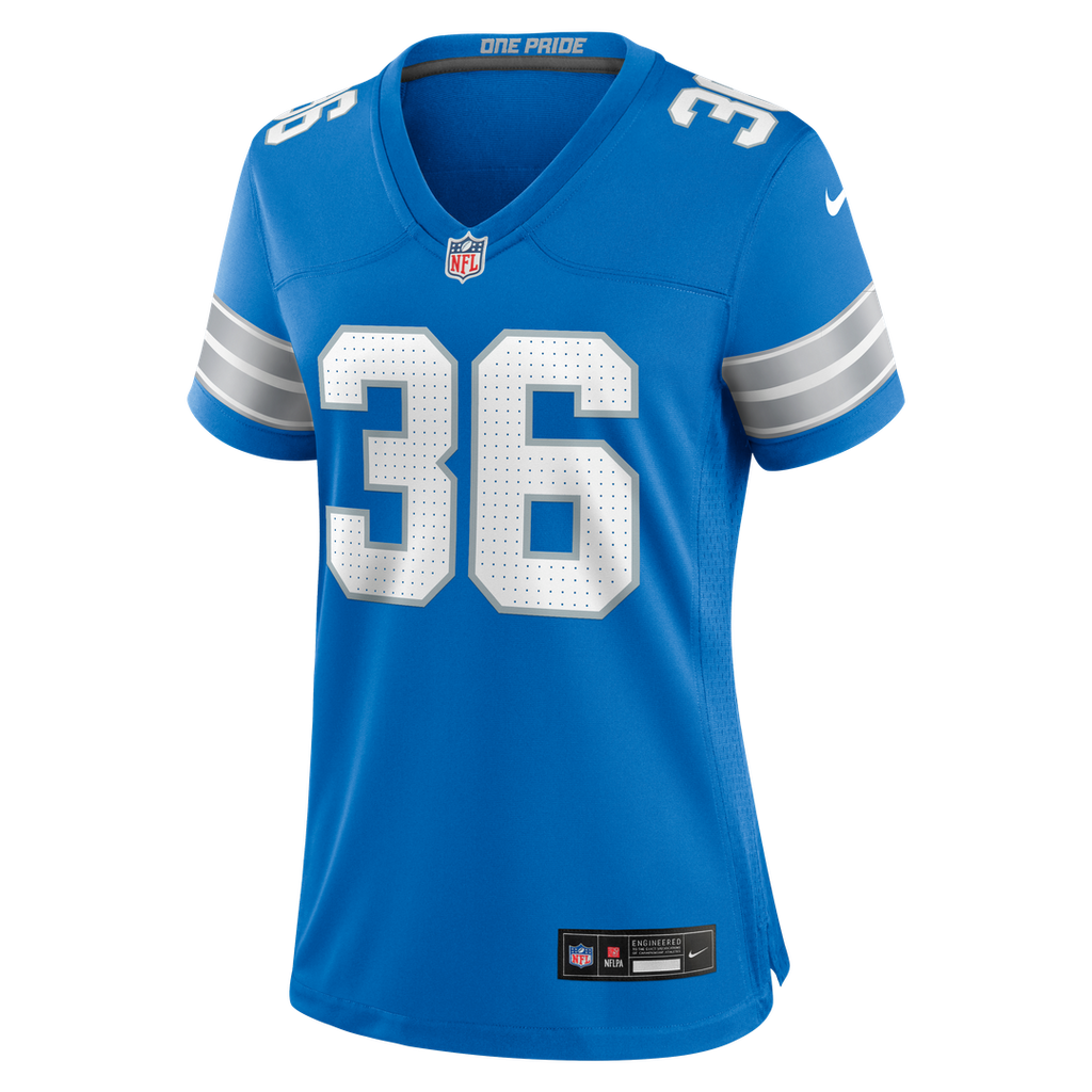 Chuck Clark Detroit Lions Nike Women's Team Game Jersey - Blue Official NFL Team Apparel Football Fan Gear
