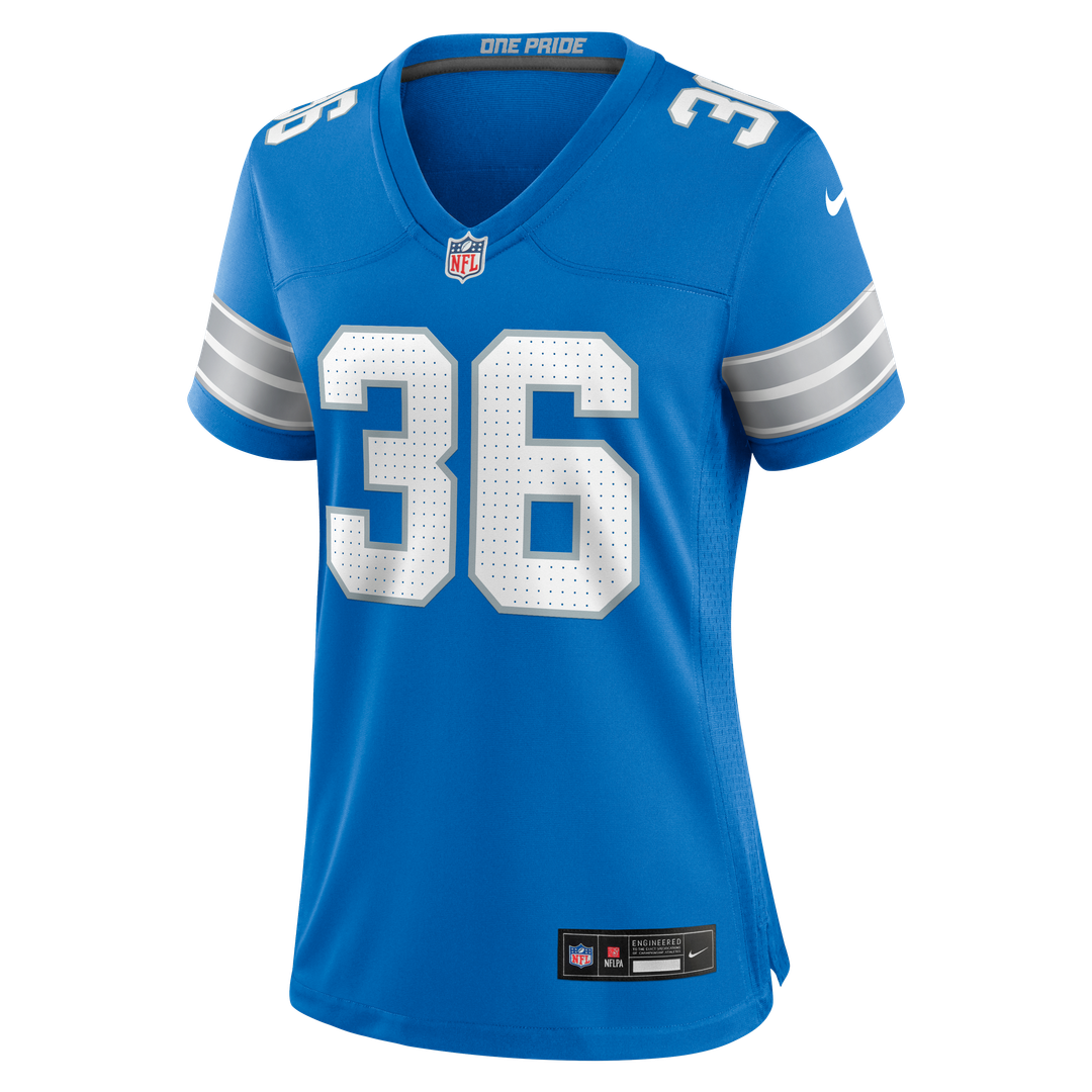 Chuck Clark Detroit Lions Nike Women's Team Game Jersey - Blue Official NFL Team Apparel Football Fan Gear