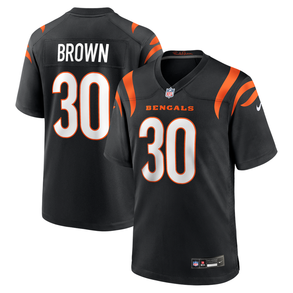 Chase Brown Cincinnati Bengals Nike Team Game Jersey - Black Official NFL Team Apparel Football Fan Gear