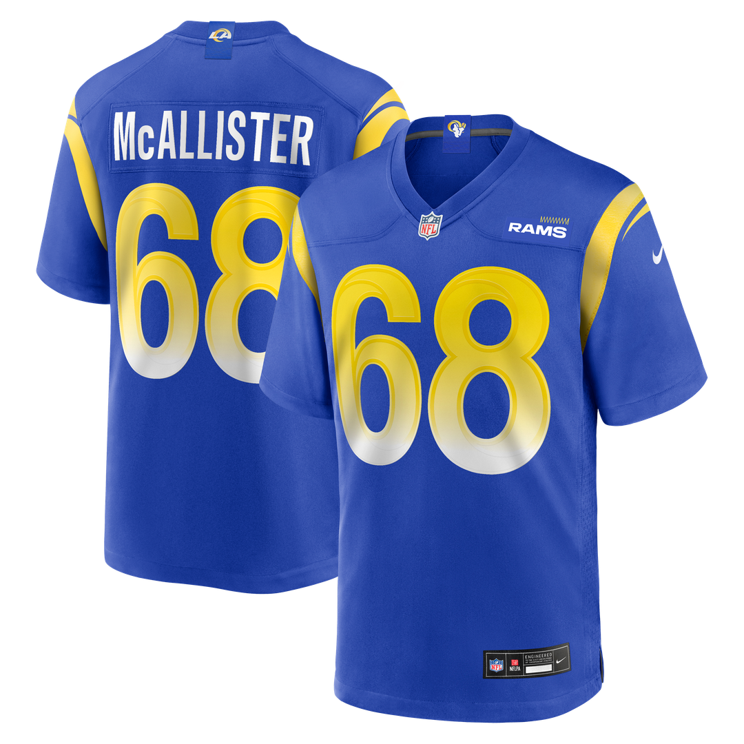 Mike McAllister Los Angeles Rams Nike Home Game Jersey - Royal Official NFL Team Apparel Football Fan Gear