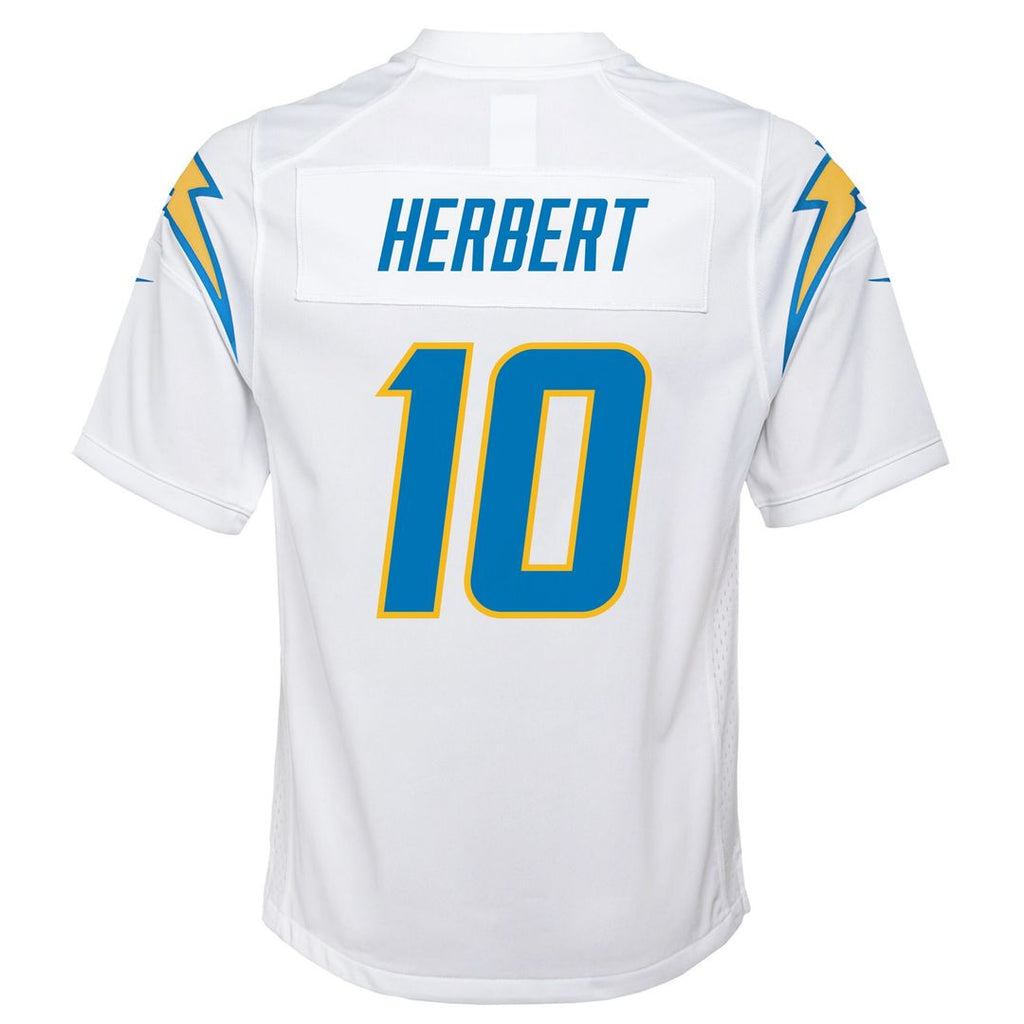 Justin Herbert Los Angeles Chargers Nike Youth Game Jersey - White Official NFL Team Apparel Football Fan Gear