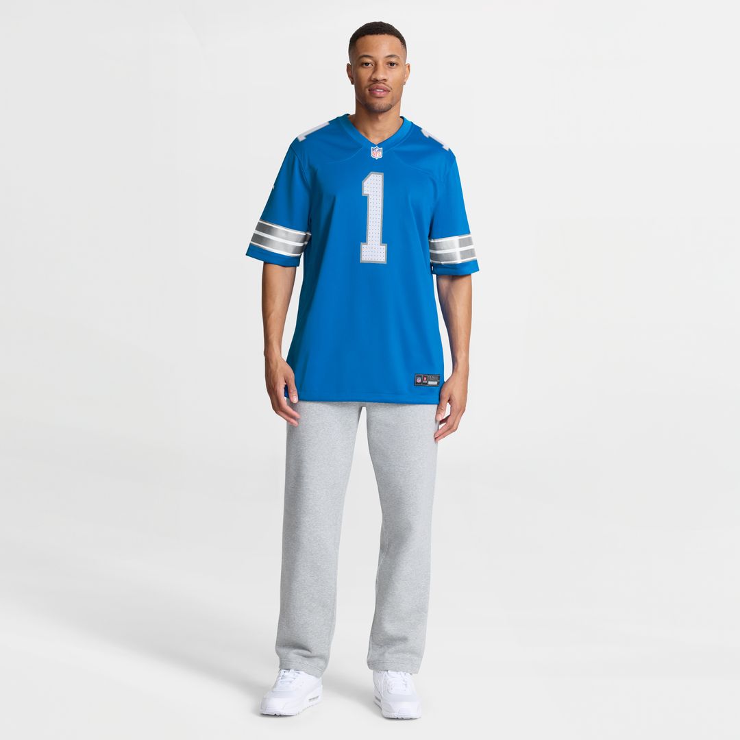 Number 1 Dad Detroit Lions Nike Game Jersey - Blue Official NFL Team Apparel Football Fan Gear