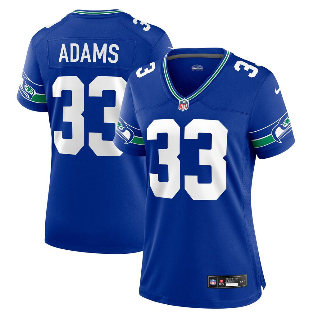 Jamal Adams Seattle Seahawks Nike Women's Throwback Player Game Jersey - Royal Official NFL Team Apparel Football Fan Gear