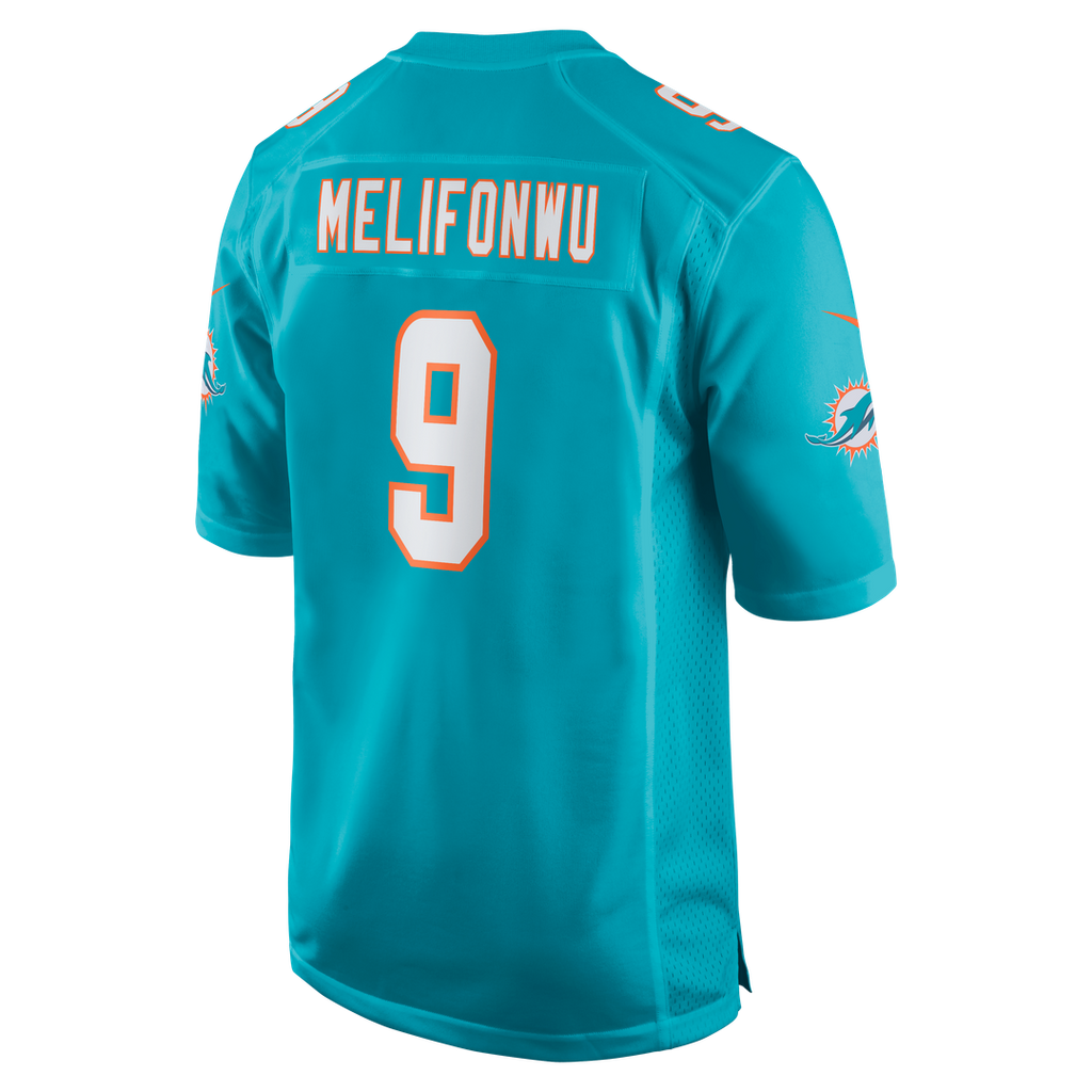 Ifeatu Melifonwu Miami Dolphins Nike Team Game Jersey - Aqua Official NFL Team Apparel Football Fan Gear