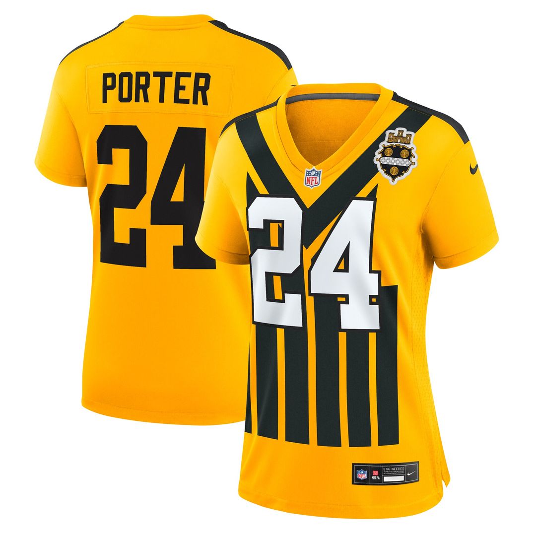 Joey Porter Jr. Pittsburgh Steelers Nike Women's Alternate 1933 Throwback Game Jersey - Gold Official NFL Team Apparel Football Fan Gear