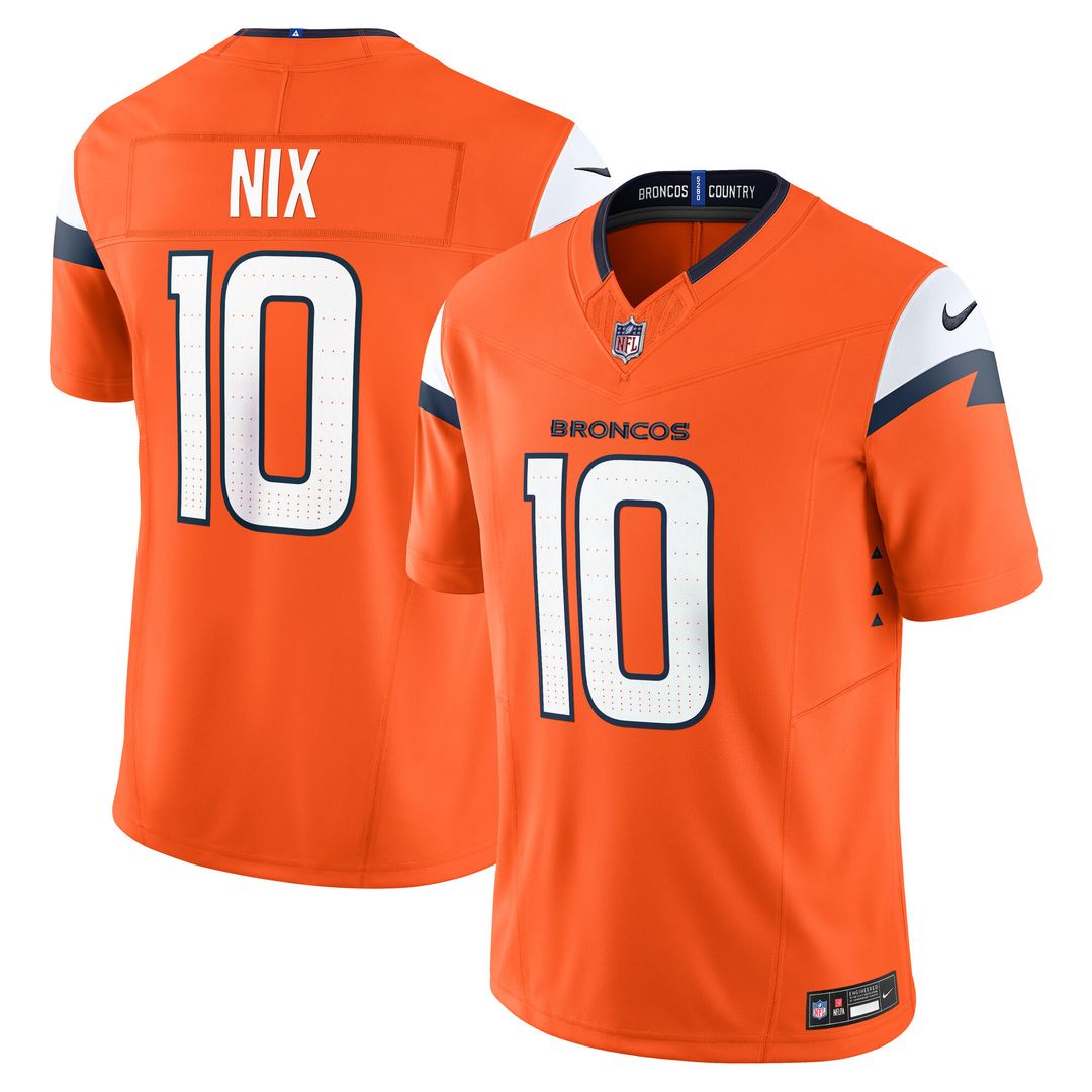 Bo Nix Denver Broncos Nike Vapor F.U.S.E. Limited Jersey - Orange Official NFL Team Apparel Football Fan Gear