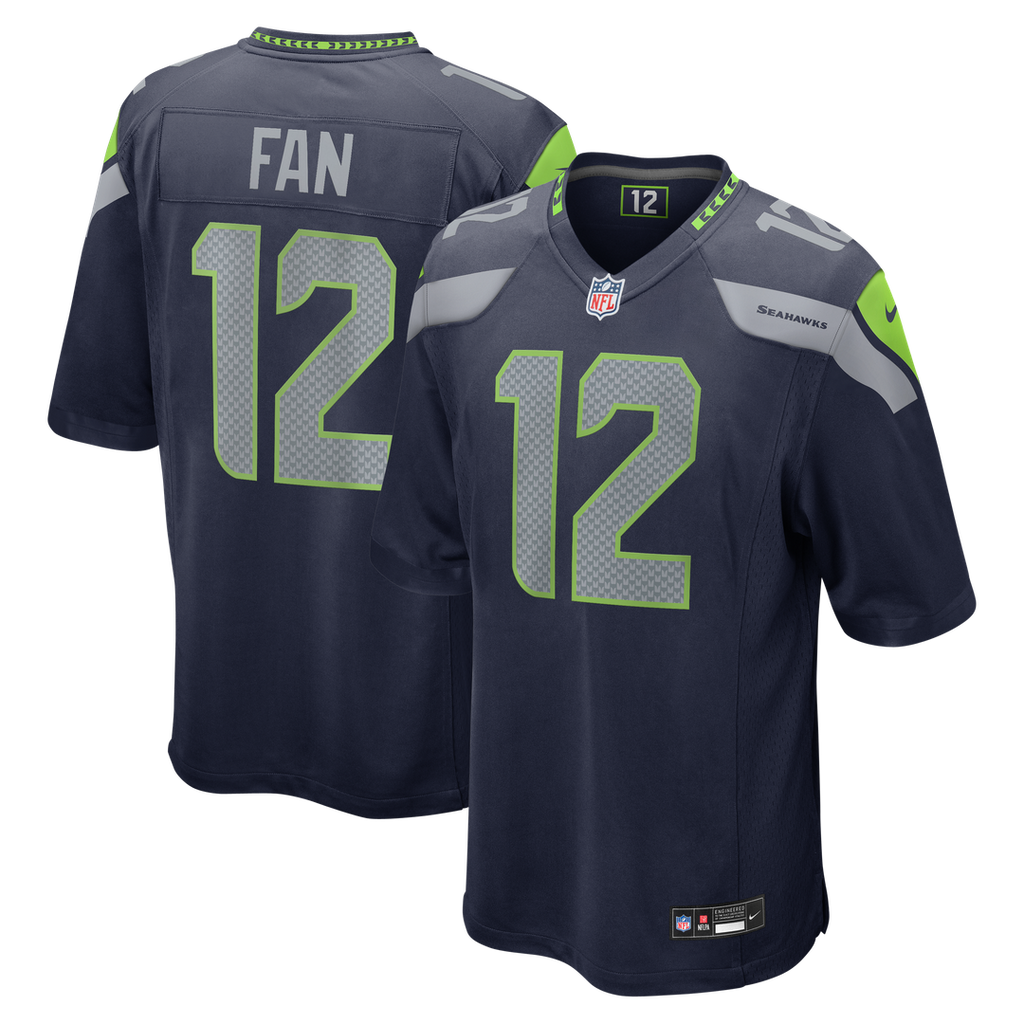 12s Seattle Seahawks Nike Team Game Jersey - College Navy Official NFL Team Apparel Football Fan Gear