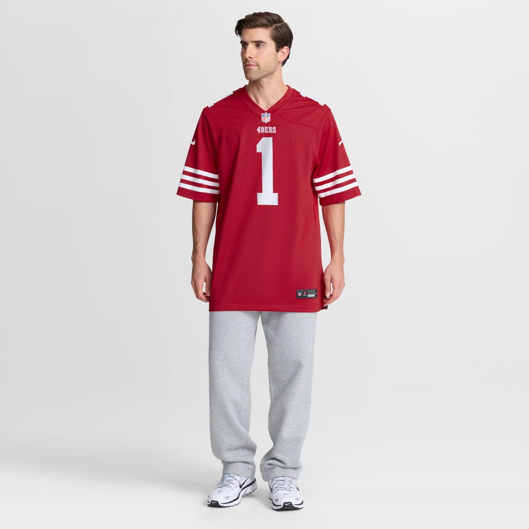 Number 1 Groom San Francisco 49ers Nike Game Jersey - Scarlet Official NFL Team Apparel Football Fan Gear