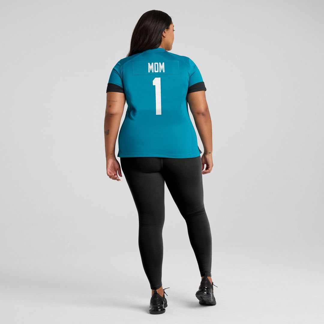 Number 1 Mom Jacksonville Jaguars Nike Women's Game Jersey - Teal Official NFL Team Apparel Football Fan Gear