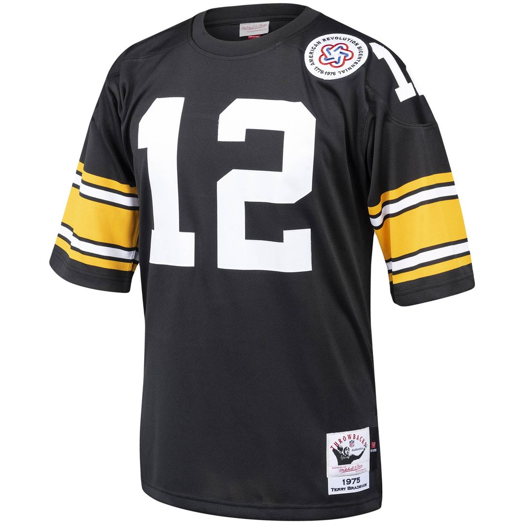 Terry Bradshaw Pittsburgh Steelers Mitchell & Ness Authentic Throwback Retired Player Jersey - Black Official NFL Team Apparel Football Fan Gear