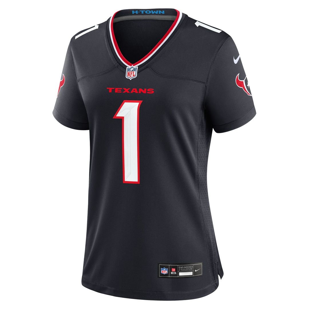 Number 1 Bride Houston Texans Nike Women's Game Jersey - Navy Official NFL Team Apparel Football Fan Gear