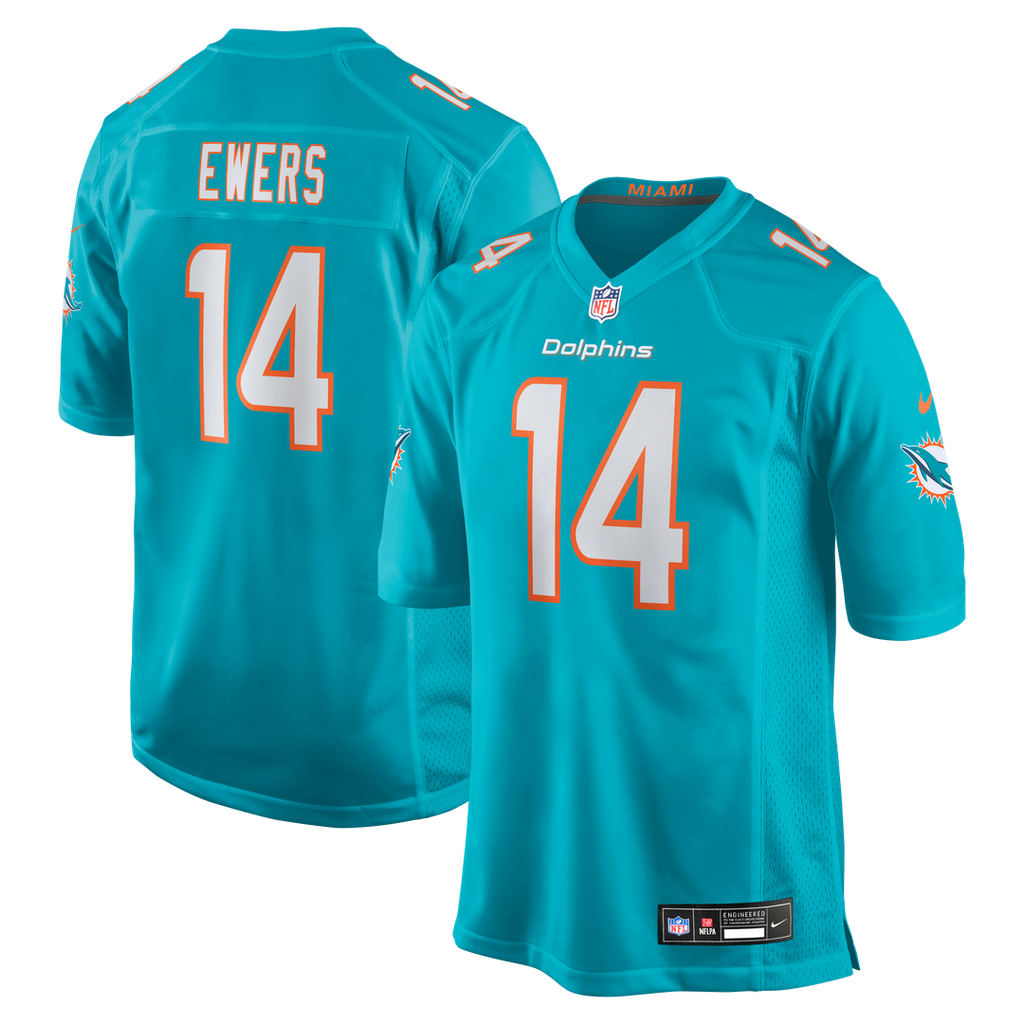 Quinn Ewers Miami Dolphins Nike Team Game Jersey - Aqua Official NFL Team Apparel Football Fan Gear
