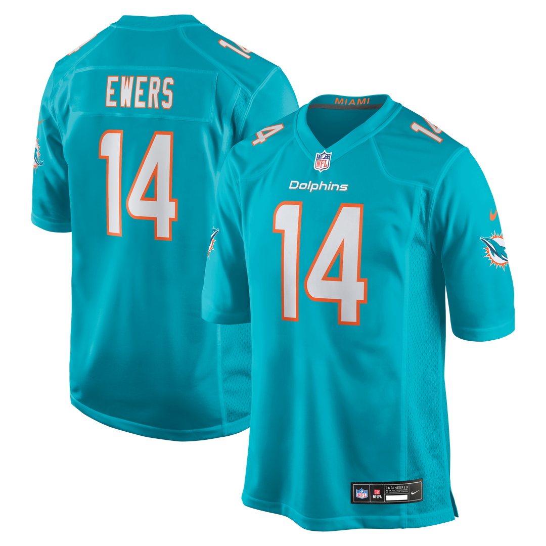 Quinn Ewers Miami Dolphins Nike Team Game Jersey - Aqua Official NFL Team Apparel Football Fan Gear