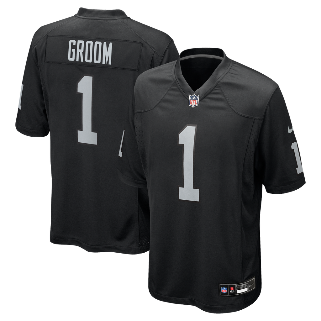 Number 1 Groom Las Vegas Raiders Nike Game Jersey - Black Official NFL Team Apparel Football Fan Gear