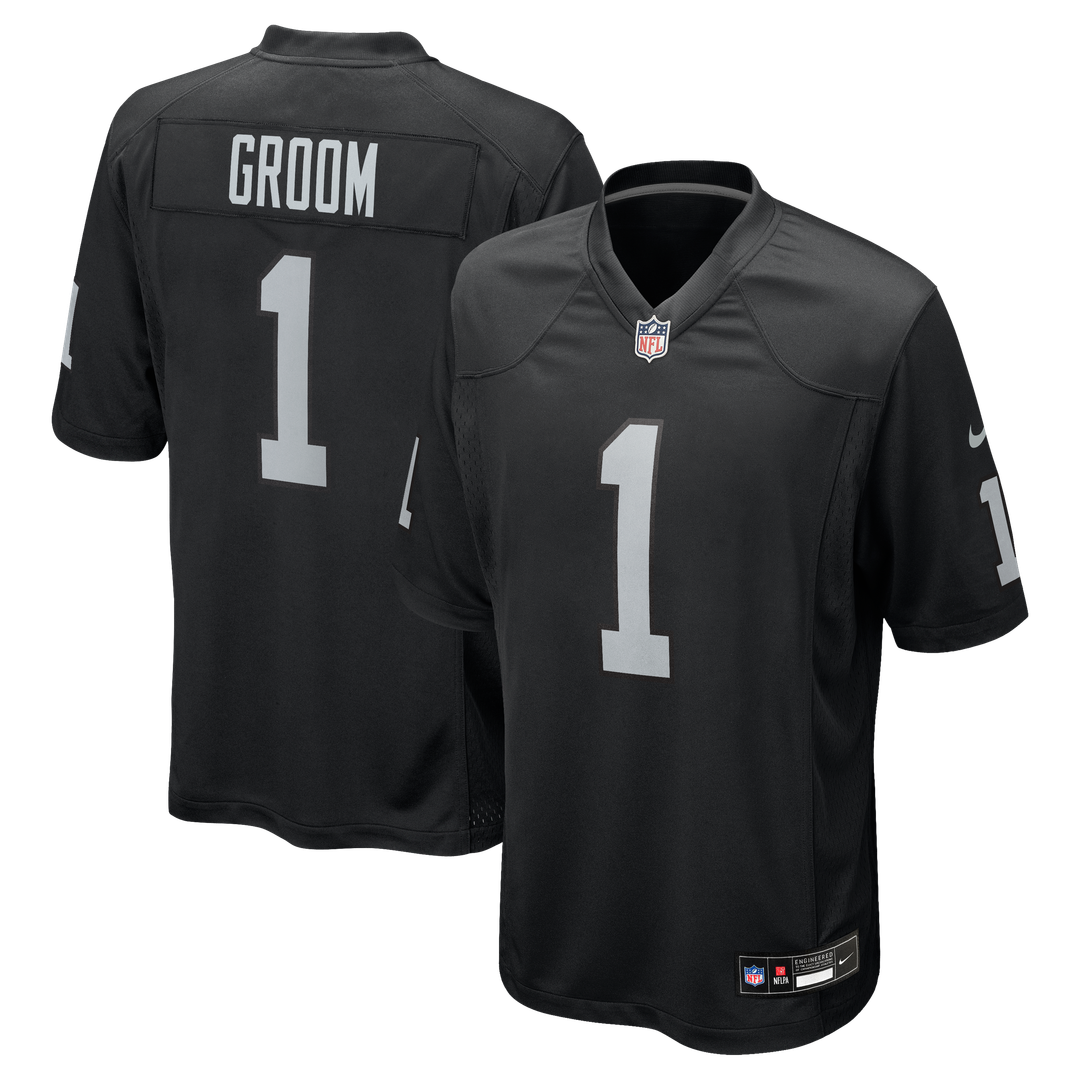 Number 1 Groom Las Vegas Raiders Nike Game Jersey - Black Official NFL Team Apparel Football Fan Gear