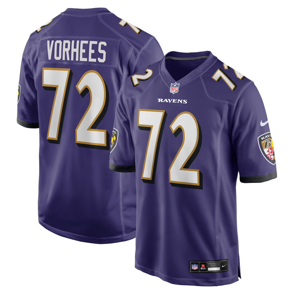 Andrew Vorhees Baltimore Ravens Nike Team Game Jersey - Purple Official NFL Team Apparel Football Fan Gear