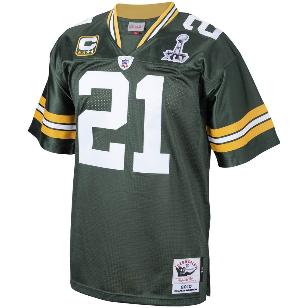 Charles Woodson Green Bay Packers 2010 Mitchell & Ness Authentic Throwback Retired Player Jersey - Green Official NFL Team Apparel Football Fan Gear