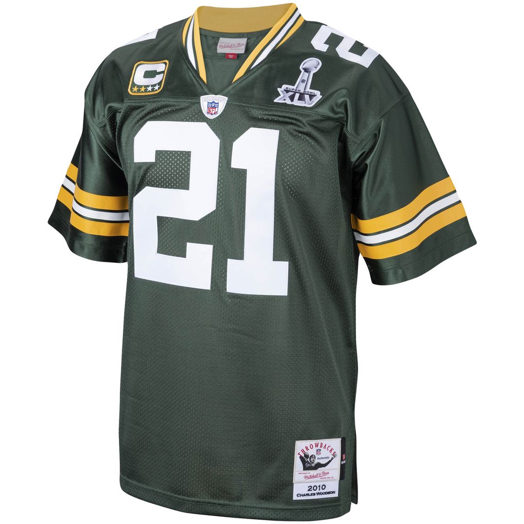 Charles Woodson Green Bay Packers 2010 Mitchell & Ness Authentic Throwback Retired Player Jersey - Green Official NFL Team Apparel Football Fan Gear
