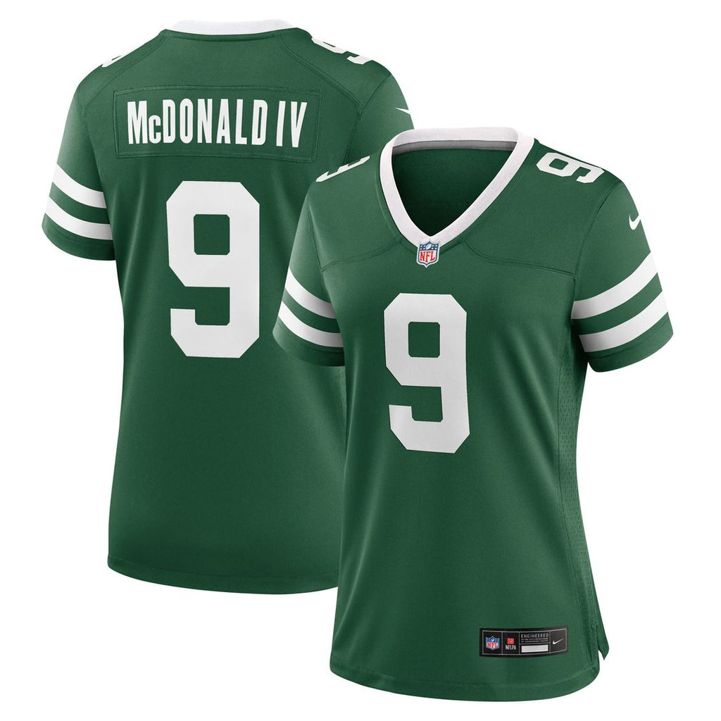 Will McDonald IV New York Jets Nike Women's Team Game Jersey - Legacy Green Official NFL Team Apparel Football Fan Gear